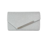 RPAEOY Clutch Bags for Women Sparkly Glitter Envelope Evening Bag Gold Edge Strip Detachable Chain Strap Handbag Wedding Engagement Cocktail Party Banquet Date Prom Ladies (Silver)