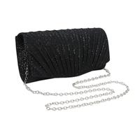 RPAEOY Clutch Bags for Women Sparkly Pleated Evening Bag Detachable Chain Strap Handbag Wedding Engagement Cocktail Party Banquet Date Prom Formal Dress Ladies (Black)