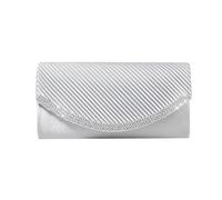 RPAEOY Clutch Bags for Women Sparkly Rhinestone Diamante Satin Evening Bag Detachable Chain Strap Handbag Wedding Engagement Cocktail Party Banquet Date Prom Formal Dress Ladies (Silver)