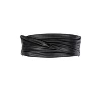 RPAEOY Women Leather Wide Waist Belt Thick Elastic Stretchy Belt Ruched Velcro Vintage Retro Cinch Belt Waistband for Dress Coat Shirt (Black)