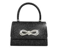 RPAEOY Women's Clutch Bags Elegant Bow Tie Glitter Evening Bag Shoulder Bag Chain Sparkly Crossbody Hand Tote Bag for Formal Prom Party Wedding Cocktail Black