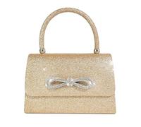 RPAEOY Women's Clutch Bags Elegant Bow Tie Glitter Evening Bag Shoulder Bag Chain Sparkly Crossbody Hand Tote Bag for Formal Prom Party Wedding Cocktail Gold