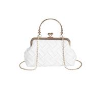 RPAEOY Women's Clutch Bags PU Leather Hobe Dumpling Bag Vintage Handbag Elegant Chain Shoulder Crossbody Bag for Prom Wedding Cocktail Party Ladies White