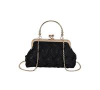 RPAEOY Women's Clutch Bags PU Leather Hobe Dumpling Bag Vintage Handbag Elegant Chain Shoulder Crossbody Bag for Prom Wedding Cocktail Party Ladies Black