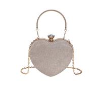 RPAEOY Women's Heart Shaped Clutch Bag Elegant Sparkly Evening Bag Hard Shell Clutches Tote Vintage Handbag Chain Shoulder Crossbody for Prom Wedding Cocktail Party Ladies Gold