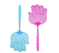Rpanle Fly Swatter, 2 Pack Extendable Fly Swatter, Strong Manual Fly Swats (Blue + Red)