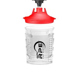 RPE Paint Cup System 600ml - 50 Inner Cups and Lids with 125 Micron Filters, 2 Outer Mixing Cups, 20 Lids - Disposable Spray Gun Cup for Automotive and Industrial Painting (125 Micron Filters)