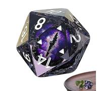 RPG Dice Set - Easy Read Number Design, Handcrafted Polyhedral Shape Collection, Edge Precision Cut Structure, Artistic Inclusion Filled Finish | Role Playing Dice For Tabletop Strategy A
