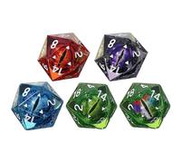 RPG Dice Set - Easy Read Number Design, Handcrafted Polyhedral Shape Collection, Edge Precision Cut Structure, Artistic Inclusion Filled Finish | Role Playing Dice For Tabletop Strategy A
