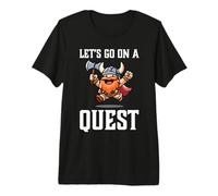 RPG Gamer Let's Go On A Quest Dwarf Warrior Player Team Game Premium T-Shirt