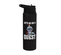 RPG Gamer Let's Go On A Quest Knight Warrior Player Stainless Steel Insulated Water Bottle