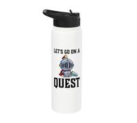 RPG Gamer Let's Go On A Quest Knight Warrior Player Stainless Steel Insulated Water Bottle