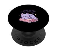 RPG Gamer Nerdy Cat Sleeping D20 Dice for Cat Lovers Geeky PopSockets Adhesive PopGrip