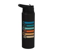 RPG Gamer Retro Polyhedral D20 Dice Set Nerdy Men Women Kids Stainless Steel Insulated Water Bottle