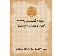 RPG Graph Paper Composition Book: Tabletop RPG Grid Paper Notebook Journal 8.5 x 11, Quad Ruled 5x5 (5 Square per inch) 100 Pages