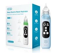 RPH Baby Nose Cleaner Silicone Adjustable Suction Electric Child Nasal Aspirator Safety Convenient Low Noise U94 (Blue Upgraded)
