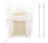 RPixc Cotton swabs with Wooden Sticks, Biodegradable Cotton swabs, 200 Double Headed Natural Cotton swabs, Spiral/Round Head