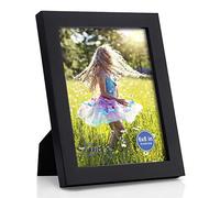 RPJC 6x8 inch Picture Frame Made of Solid Wood and High Definition Glass Display Pictures for Table Top Display and Wall Mounting Photo Frame Black