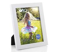 RPJC 6x8 inch Picture Frame Made of Solid Wood and High Definition Glass Display Pictures for Table Top Display and Wall Mounting Photo Frame White