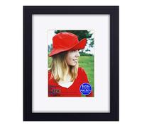RPJC 8x10 inch Picture Frame Made of Solid Wood and High Definition Glass Display Pictures 5x7 with Mat or 8x10 Without Mat for Wall Mounting Photo Frame Black