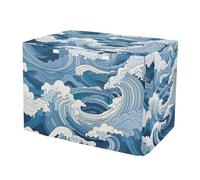 RPLIFE Abstract Blue and White Swirls Pet Crate Cover with Roll-up Sides, Windproof Cover for Dog Crate, Small
