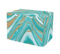 RPLIFE Abstract Marble Aqua Blue Dog Crate Cover Windproof, S-XL Water-Resistant Covers for Pet Cages, Medium