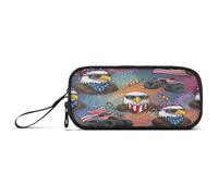 RPLIFE American Flag Fireworks Pencil Box Case, Fabric Pencil Case, Pencil Pouch Boy