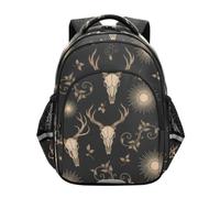 RPLIFE Backpack for Kids, Boho Gothic Black Backpack Elementary School, Boho Gothic Black, 15 inches, Classic