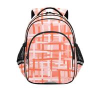 RPLIFE Backpack for Kids, Brush Strokes Coral Backpack Elementary School, Brush Strokes Coral, 17 Inch, Classic
