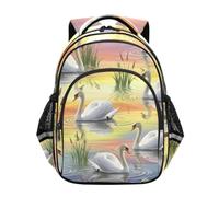 RPLIFE Backpack for Kids, Elegant Swan Lake Backpack Elementary School, Elegant Swan Lake, 17 Inch, Classic