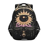 RPLIFE Backpack for Kids with Personalized Name, Moon Stars Golden Elementary Kids Backpack, Moon Stars Golden, 17 Inch, Traditional Backpacks