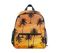 RPLIFE Backpack for Toddler Boys Girls, Palm Trees Silhouetted Orange Little Kid's Backpack, Palm Trees Silhouetted Orange, S, Cool Soccer Print Backpacks