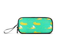 RPLIFE Bananas Vibrant Turquoise Basic Pencil Bag, Pencil Pouch Canvas, Pencil Pouch Aesthetic
