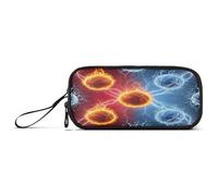 RPLIFE Basketballs Flames Water Pencil Pouches, Nylon Pencil Case, Pencil Pouches for School