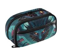 RPLIFE Beast Moonlight Pencil Case, Pencil Pouch with Clear PVC Pocket, Pencil Case Large Capacity with Zipper