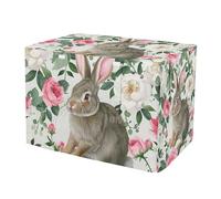 RPLIFE Beautiful Rabbit Watercolor Floral Dog Crate Covers Mesh Window Panels, Cage Cover for Puppies Training, Medium