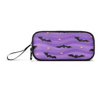 RPLIFE Black Bats Wavy Purple Yellow Stars Pencil Pen Case, Big Capacity Pencil Case, Pencil Case Women