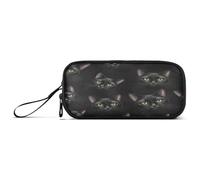 RPLIFE Black Cat Bright Eyes Basic Pencil Bag, Large Cloth Pencil Pouch, College Pencil Pouch