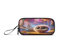 RPLIFE Black Marble Texture Pencil Pouches, Multi Pocket Pencil Pouch, Personalized Pencil Box, 3d Animation Small Round Creature, one size, Artistic Style