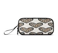 RPLIFE Black Outlined Hearts Leopard Spots Pen, Pencil and Marker Cases, Huge Pencil Case, Pencil Cases for Teen Girls