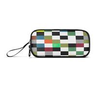 RPLIFE Black White Checkered Pencils Case, Divided Pencil Case, Preppy Pencil Pouch