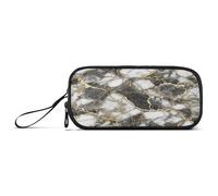 RPLIFE Black White Marble Pencil Pen Pouch, Divided Pencil Case, School Supplies Pencil Pouch