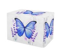 RPLIFE Blue Watercolor Butterfly Lavender White Dog Crate Covers S-XL Washable Pet Cage Cover with Mesh Windows, Reduces Barking, X-Large