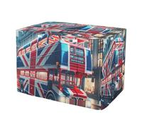 RPLIFE British Bus Dyed British Flag Pet Cage Cover with Mesh Windows, UV-Resistant Dog Cage Covers, Large