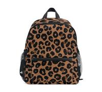 RPLIFE Brown Leopard Spots Backpack for Toddler Boys Girls Kids Backpacks, Brown Leopard Spots, S, Cool Soccer Print Backpacks