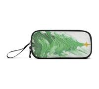 RPLIFE Brush Stroke Christmas Tree Pen Pouch Bag, Multi Pocket Pencil Case, Artist Pencil Bag