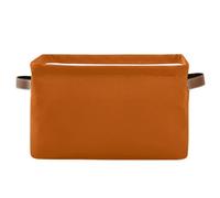 RPLIFE Burnt Orange Fabric Bin, Decorative Storage Bins, Rectangle Storage Basket, Office Closet Organizers