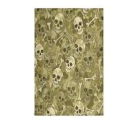 RPLIFE Camouflage Skulls Olive Green Kitchen Cloths, 28x18 Inches Absorbent Printed Hand Towels, Set of 6