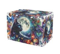 RPLIFE Cat Butterflies Moon Dog Crate Covers (S-XL) Wind-Resistant, Washable Cage Cover for Indoor Pets, Small