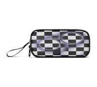 RPLIFE Checkerboard Squares Pencil Pounch, Elastic Pencil Pouch, Women Pencil Case